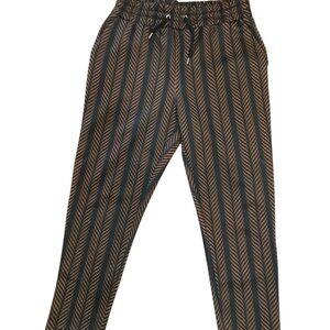 Zara Black and Brown Striped Joggers